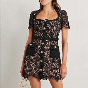 Self Portrait Guipure Lace Mini Dress